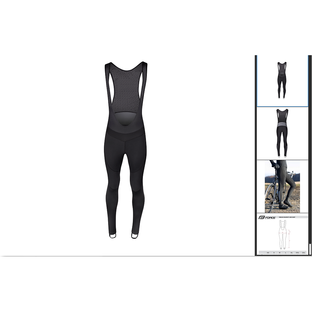 FORCE BRIGHT LADY BIBTIGHTS WITHOUT PAD BLACK S