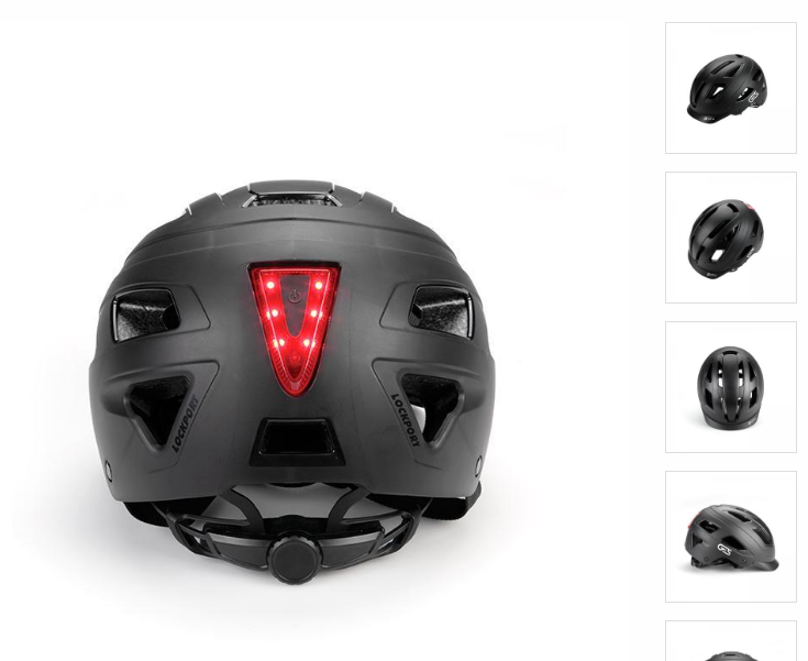 **GES CITY HELMET WITH LIGHT BLACK L (59-61)