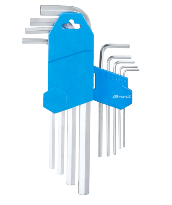 FORCE SET OF 9 ALLEN KEY WRENCHES FORCE 1,5-10MM, IN HOLDER TOOL