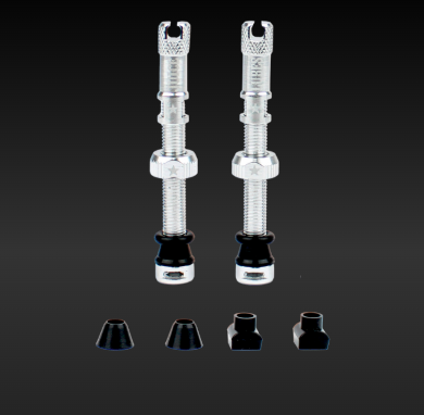 JUICE LUBES TUBELESS VALVE SET SILVER 65mm