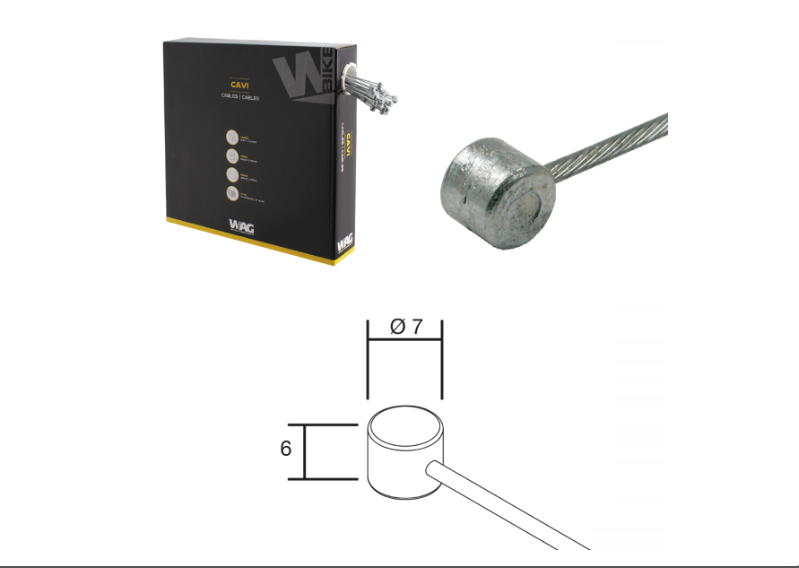 WAG BRAKE INNER BARREL CABLES GALVANISED 2100mm WORKSHOP (100)