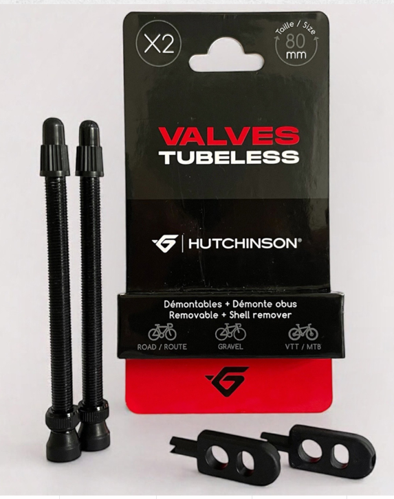 **HUTCHINSON TUBELESS VALVE SET  80 mm BLACK